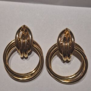 Gold-Tone Hoop Drop Earrings - Women Accessories